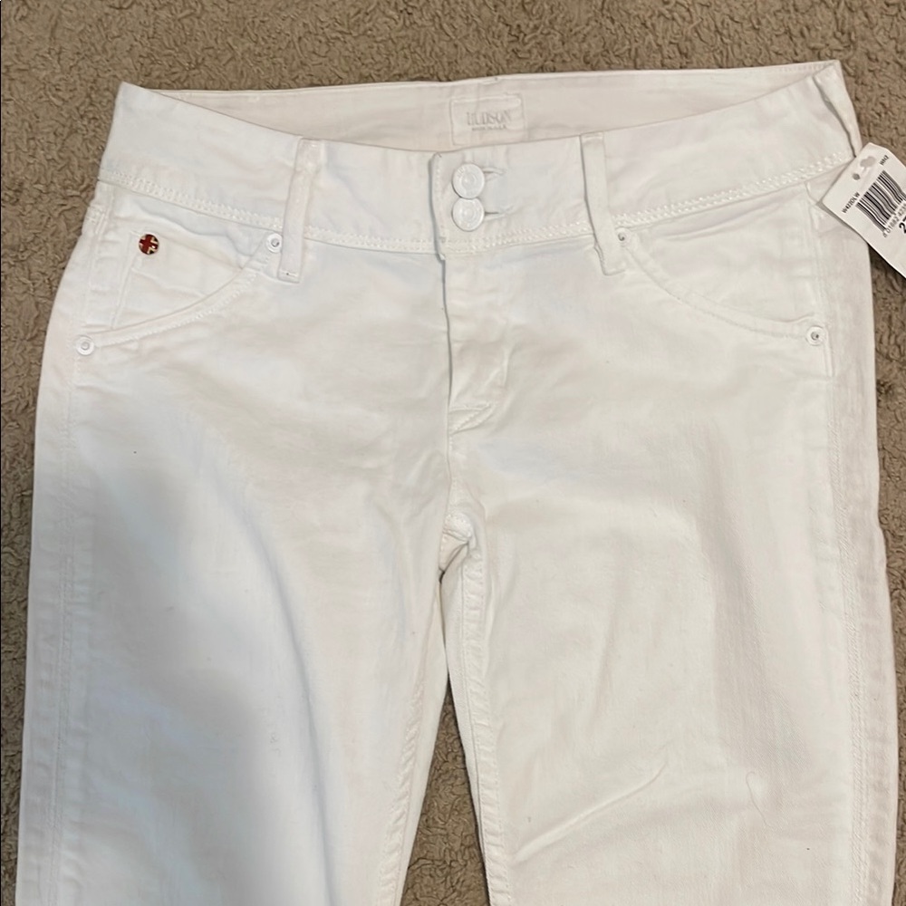 Hudson Mid Rise Collin Skinny Jean 5 Pocket 2 Back Flap Pockets White NWT 27 - Picture 4 of 10